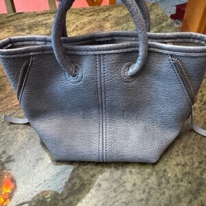 Anthropologie Slate Blue Tote Bag